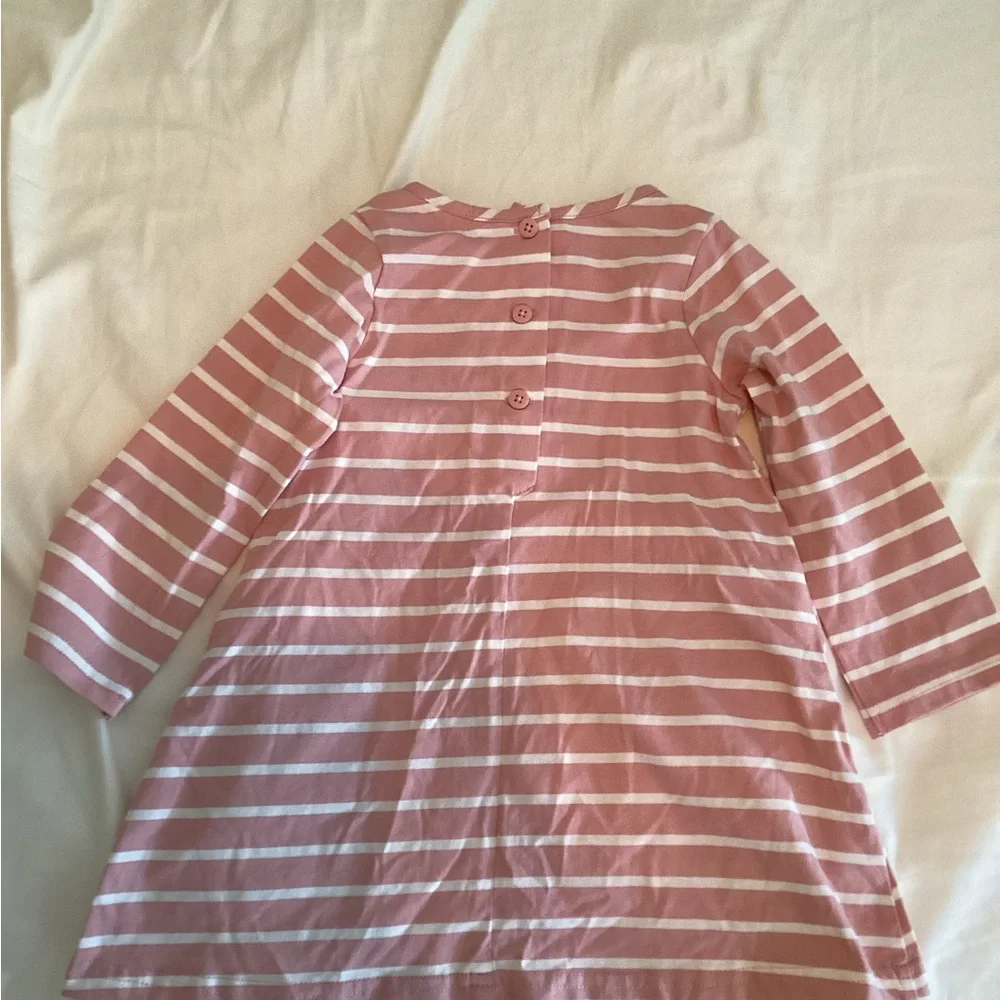 Good Lad Pink and White Striped Dress with Brown Bow Appliqués